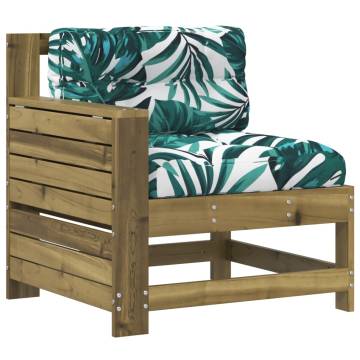 Garden Armrest Sofa with Cushion - Durable Pine Wood