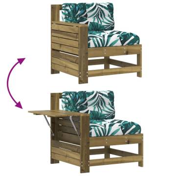 Garden Armrest Sofa with Cushion - Durable Pine Wood