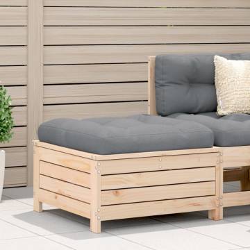 Garden Footstool with Cushion - Solid Pine Wood | HipoMarket