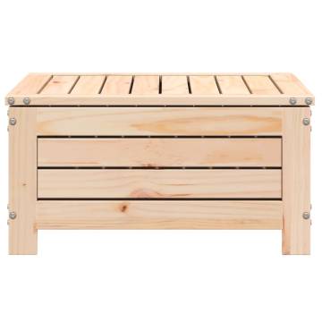 Garden Footstool with Cushion - Solid Pine Wood | HipoMarket