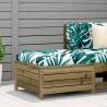 Garden Footstool with Cushion Impregnated Wood Pine Colour leaf pattern Quantity in Package 1 Model footstool 