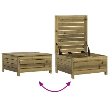 Garden Footstool with Cushion - Impregnated Pine Wood