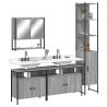 4 Piece Bathroom Furniture Set Grey Sonoma Engineered Wood Colour grey sonoma Number of 1 Number of Pieces 