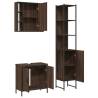 Stylish 3 Piece Bathroom Cabinet Set - Brown Oak Finish