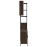 Stylish 3 Piece Bathroom Cabinet Set - Brown Oak Finish