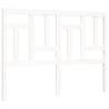 White Small Double Bed Frame with Headboard - Solid Wood