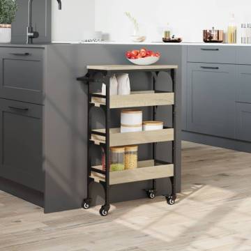 Sonoma Oak Kitchen Trolley - Durable, Stylish & Versatile