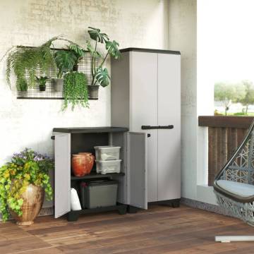 Keter Planet Grey & Black Storage Cabinet - Efficient Indoor Storage