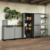 Keter Planet Grey & Black Storage Cabinet - Efficient Indoor Storage