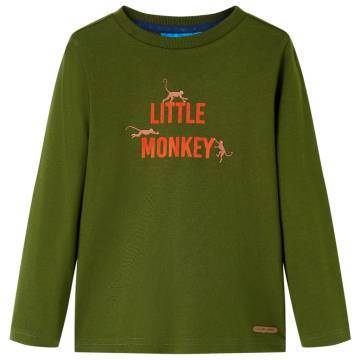 Kids' Long Sleeve T-Shirt Dark Khaki - Ages 1.5 to 10