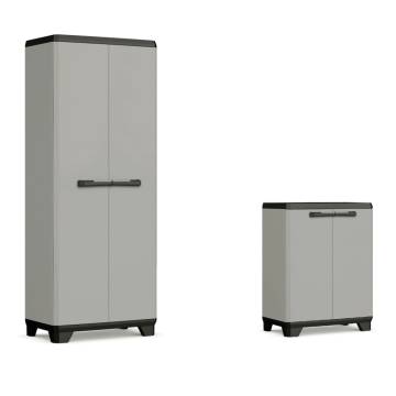 Keter Planet Grey & Black Storage Cabinet - Efficient Indoor Storage