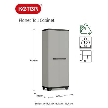 Keter Planet Grey & Black Storage Cabinet - Efficient Indoor Storage