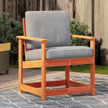 Garden Chair Wax Brown - Solid Pine Wood 62x55x77 cm