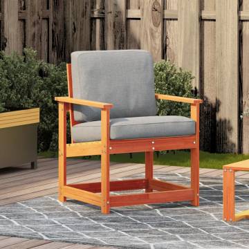 Garden Chair Wax Brown - Solid Pine Wood 62x55x77 cm