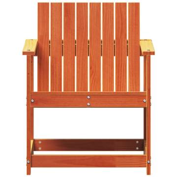 Garden Chair Wax Brown - Solid Pine Wood 62x55x77 cm