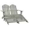 2-Seater Garden Adirondack Chair&Ottoman Fir Wood Grey Colour grey Quantity in Package 1 