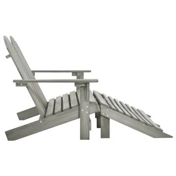 2-Seater Adirondack Chair & Ottoman - Grey Fir Wood - Hipomarket