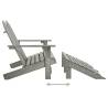 2-Seater Adirondack Chair & Ottoman - Grey Fir Wood - Hipomarket