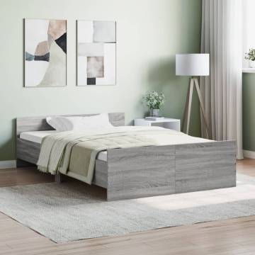 Grey Sonoma Bed Frame with Headboard & Footboard - 120x200 cm