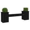 Planter Bench Black - Multi-functional Solid Wood Pine (184.5cm)