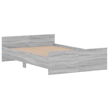 Grey Sonoma Bed Frame with Headboard & Footboard - 120x200 cm