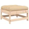 Garden Footstools with Cushions - Solid Pine (2pcs) | HipoMarket