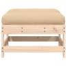 Garden Footstools with Cushions - Solid Pine (2pcs) | HipoMarket