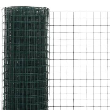 Chicken Wire Fence Steel PVC Coated 10x0.5 m Green