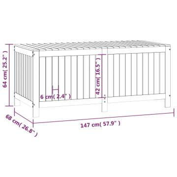 Garden Storage Box Grey 147x68x64 cm Solid Pine Wood