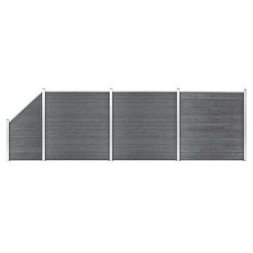 WPC Fence Set Grey 619x186 cm - Durable & Easy to Install