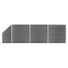 WPC Fence Set 3 Square + 1 Slanted 619x186 cm Grey Colour grey Quantity in Package 1 Model 3 sections + 1 slanted section 