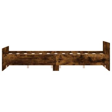 Smoked Oak Bed Frame with Headboard & Footboard - Double Size