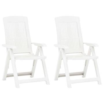 Garden Reclining Chairs 2 pcs - Stylish & Comfortable White Set