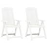 Garden Reclining Chairs 2 pcs Plastic White Colour white Quantity in Package 2 Number of 1 