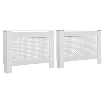 Stylish Radiator Covers 2 pcs White - 112x19x81.5 cm MDF