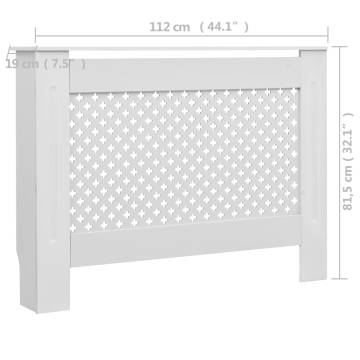 Stylish Radiator Covers 2 pcs White - 112x19x81.5 cm MDF