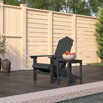 Garden Adirondack Chair with Table - HDPE Anthracite