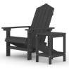 Garden Adirondack Chair with Table - HDPE Anthracite