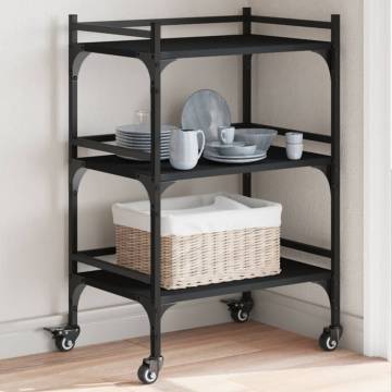 Kitchen Trolley Black 50x35x75.5 cm - Stylish & Functional