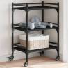 Kitchen Trolley Black 50x35x75.5 cm Engineered Wood Colour black 