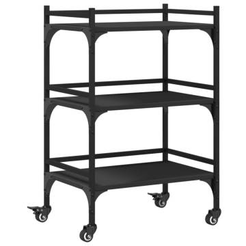 Kitchen Trolley Black 50x35x75.5 cm - Stylish & Functional