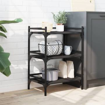 Kitchen Trolley Black 50x35x75.5 cm - Stylish & Functional