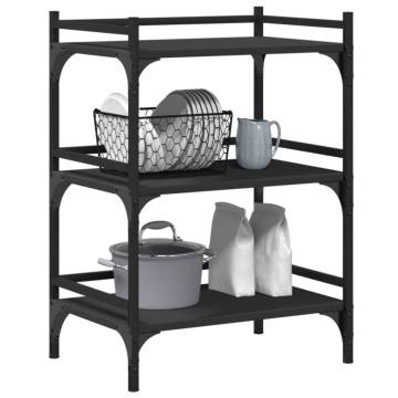 Kitchen Trolley Black 50x35x75.5 cm - Stylish & Functional