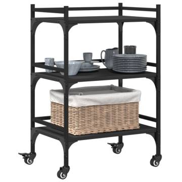 Kitchen Trolley Black 50x35x75.5 cm - Stylish & Functional