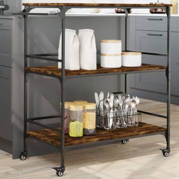 Kitchen Trolley Smoked Oak - Stylish Storage Solution