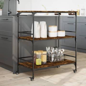 Kitchen Trolley Smoked Oak - Stylish Storage Solution