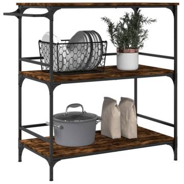 Kitchen Trolley Smoked Oak - Stylish Storage Solution