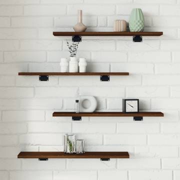 Wall Shelves 4 pcs Brown Oak - Stylish Storage Solutions