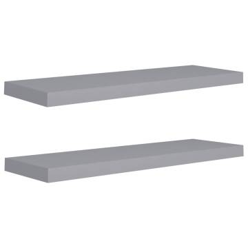 Stylish Grey Floating Wall Shelves - Set of 2 | HipoMarket