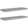 Stylish Grey Floating Wall Shelves - Set of 2 | HipoMarket